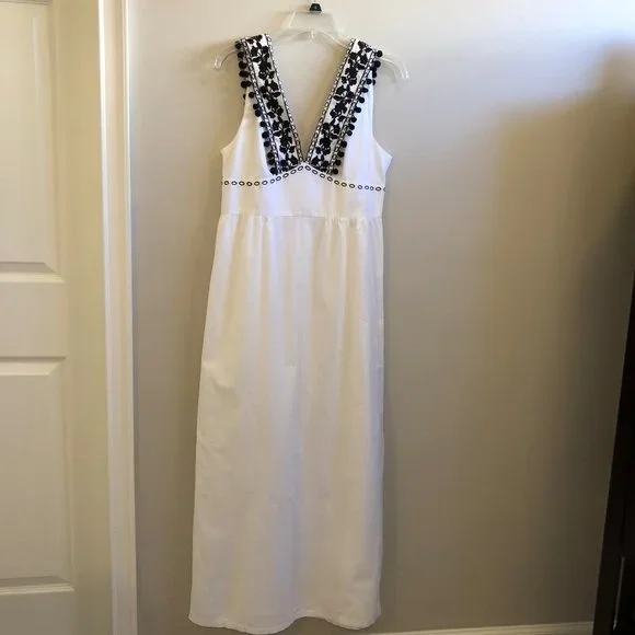 j crew embroidered dress Embroidered Mini Dress In Linen-cotton Blend For Women
